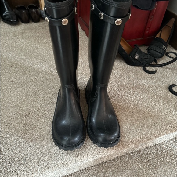 Rain boots black size 39 Furla made in Italy - Picture 3 of 6